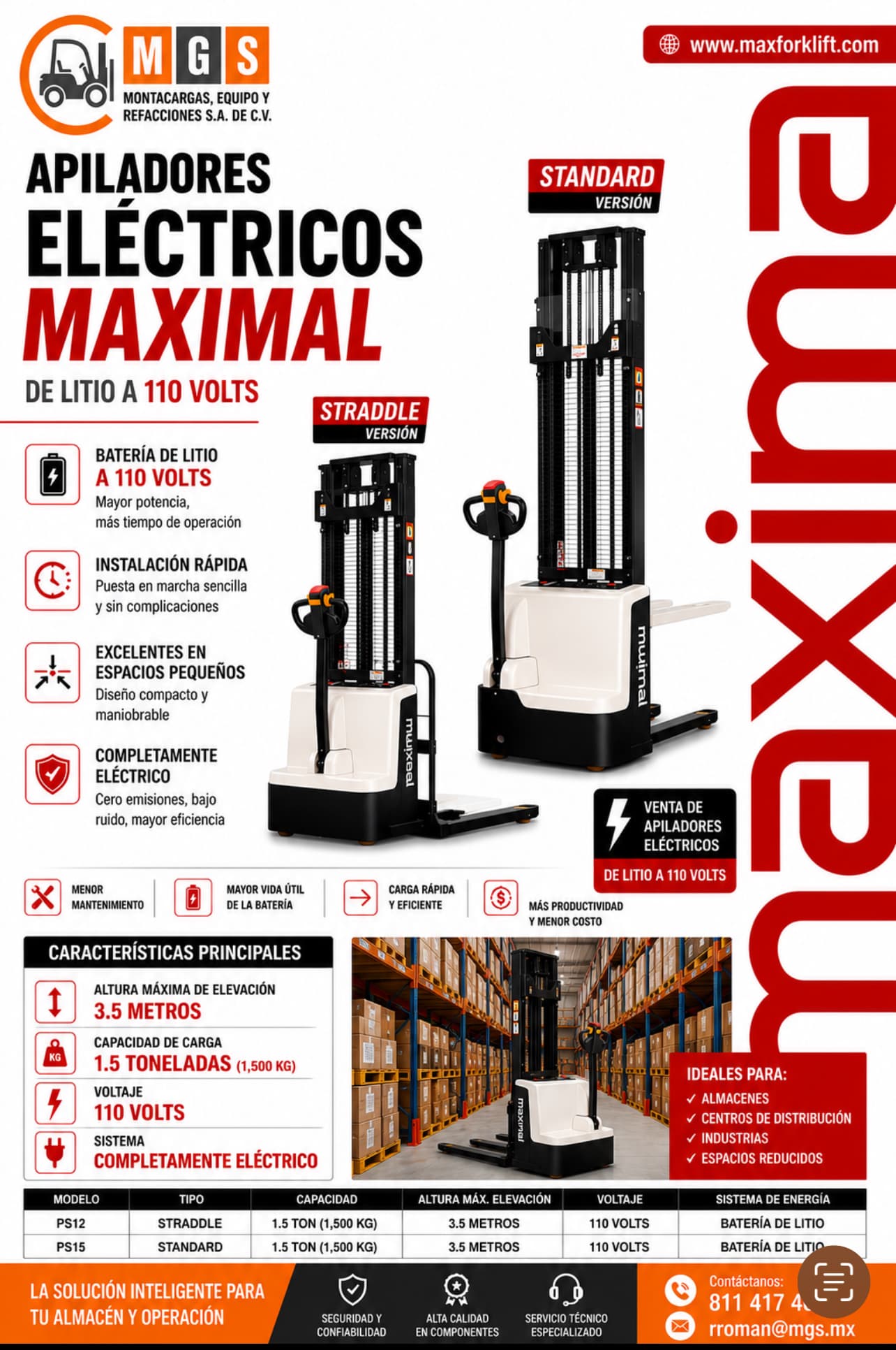 Apiladores eléctricos de litio imagen 1
