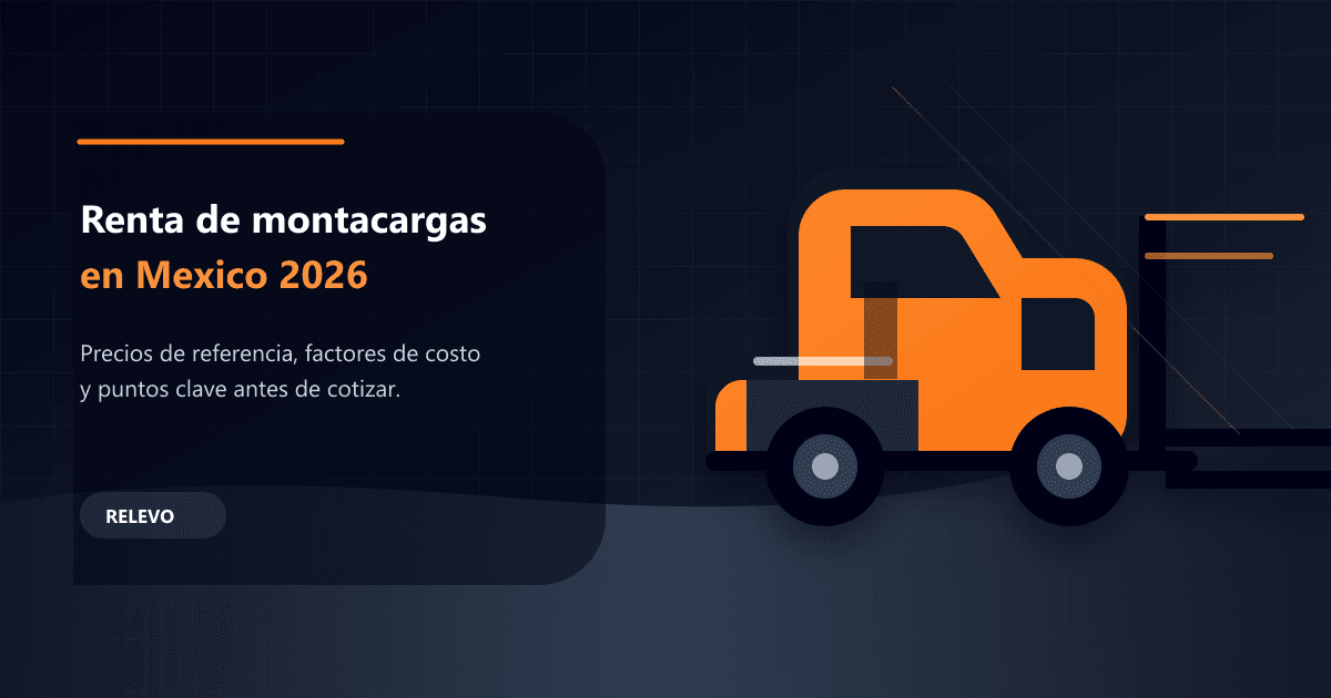Portada editorial de Relevo sobre renta de montacargas en México