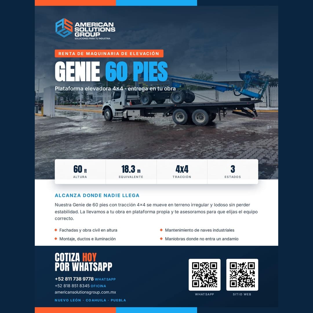 Plataforma articulada Genie Z-60 combustión. 4x4 tracción miniatura 4