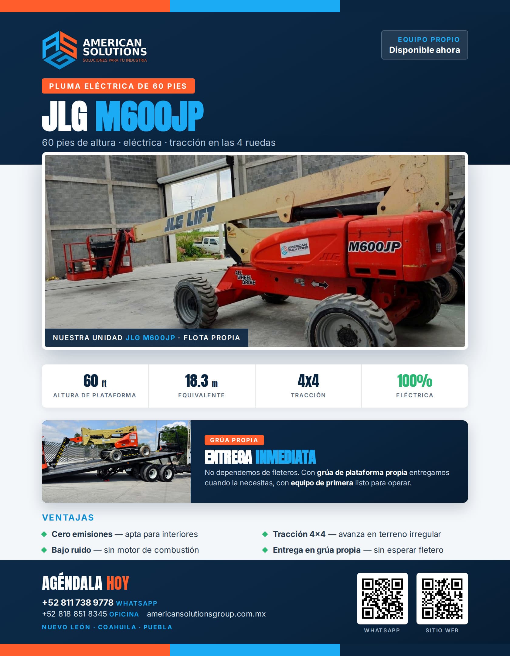 Plataforma articulada JLG M600JP (Eléctrica) miniatura 3